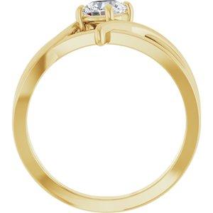 14K Yellow Gold 1/2 CT Lab-Grown Diamond Ring
