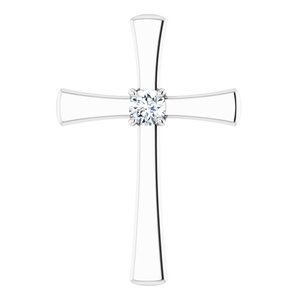 14K X1 White Gold  3.8 mm Round Pendant Mounting