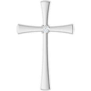 14K White Gold  2 mm Round Pendant Mounting