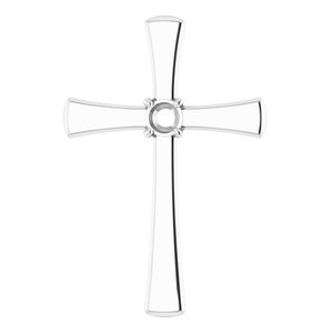 14K White Gold  3.5 mm Round Pendant Mounting – image 2
