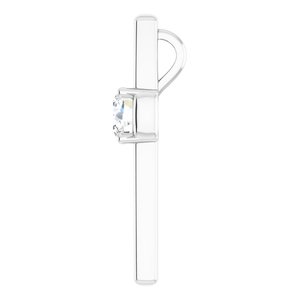 14K White Gold  7 mm Round Pendant Mounting – image 5