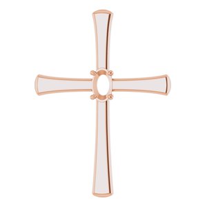 10K Rose Gold  5x3 mm Oval Pendant Mounting – image 2