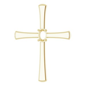 14K Yellow Gold  5x3 mm Oval Pendant Mounting – image 2