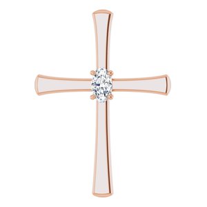 14K Rose Gold  5x3 mm Oval Pendant Mounting