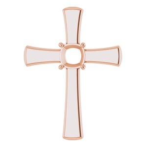 18K Rose Gold  6 mm Cushion Pendant Mounting – image 2