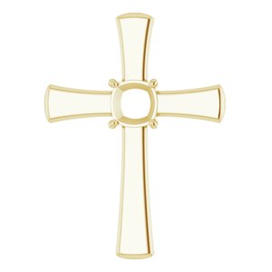 18K Yellow Gold  6 mm Cushion Pendant Mounting – image 2