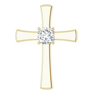 10K Yellow Gold  6 mm Cushion Pendant Mounting