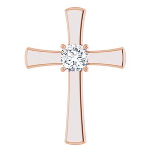 18K Rose Gold  6 mm Cushion Pendant Mounting