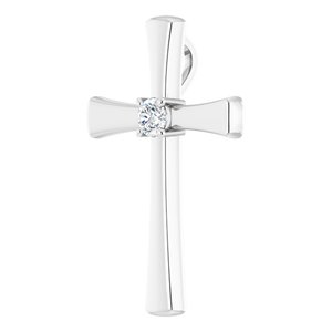 14K White Gold  3.5 mm Round Pendant Mounting – image 3