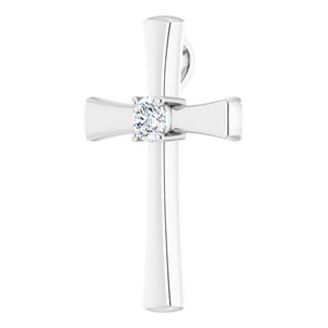 18K White Gold  4.4 mm Round Pendant Mounting – image 3