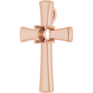 18K Rose Gold  6.5 mm Round Pendant Mounting – image 4