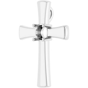 14K White Gold  6.5 mm Round Pendant Mounting – image 4