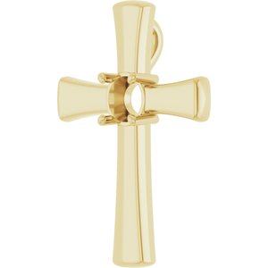 18K Yellow Gold  6.5 mm Round Pendant Mounting – image 4