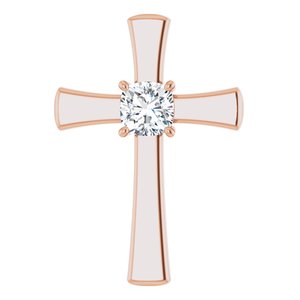10K Rose Gold  7 mm Cushion Pendant Mounting