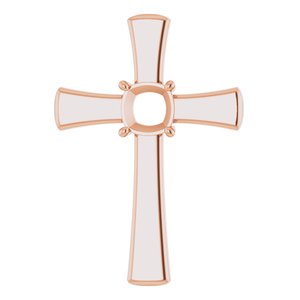 10K Rose Gold  7 mm Cushion Pendant Mounting – image 2