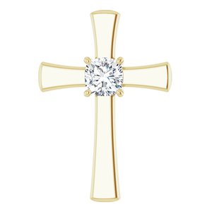18K Yellow Gold  7 mm Cushion Pendant Mounting