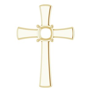 14K Yellow Gold  7 mm Cushion Pendant Mounting – image 2