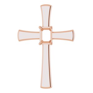 10K Rose Gold  7x5 mm Emerald Pendant Mounting – image 2