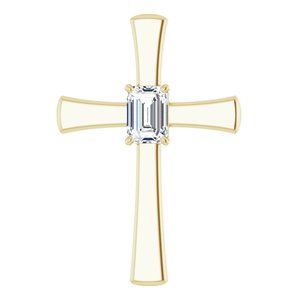 18K Yellow Gold  7x5 mm Emerald Pendant Mounting