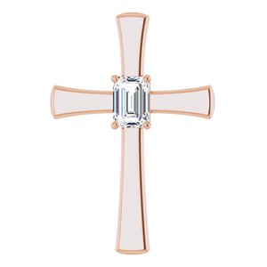 10K Rose Gold  7x5 mm Emerald Pendant Mounting