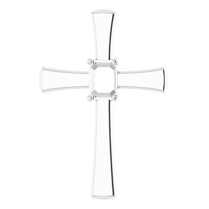 Continuum Sterling Silver  7x5 mm Emerald Pendant Mounting – image 2