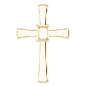 18K Yellow Gold  7x5 mm Emerald Pendant Mounting – image 2