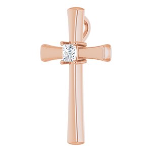 10K Rose Gold  3.5 mm Square Pendant Mounting – image 3