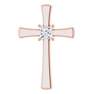 18K Rose Gold  4.5 mm Square Pendant Mounting