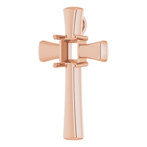 10K Rose Gold  7.5 mm Square Pendant Mounting – image 4