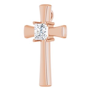 18K Rose Gold  7.5 mm Square Pendant Mounting – image 3