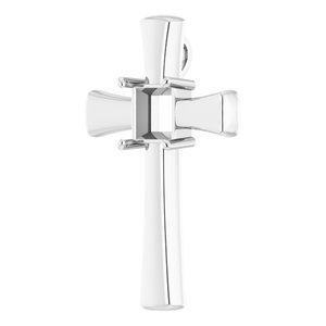 10K White Gold  7.5 mm Square Pendant Mounting – image 4