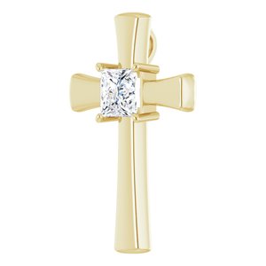 14K Yellow Gold  7.5 mm Square Pendant Mounting – image 3
