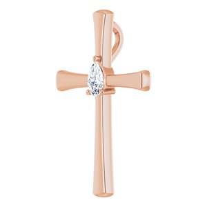 18K Rose Gold  5x3 mm Pear Pendant Mounting – image 3