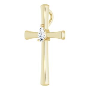 14K Yellow Gold  5x3 mm Pear Pendant Mounting – image 3