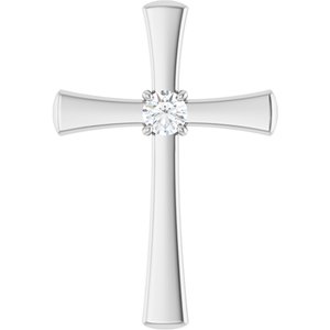 Platinum 1/5 CTW Natural Diamond Cross Pendant