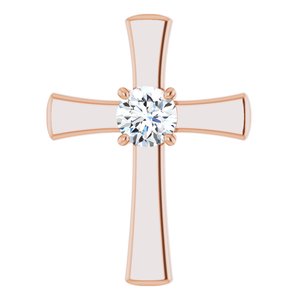 10K Rose Gold  7.4 mm Round Pendant Mounting