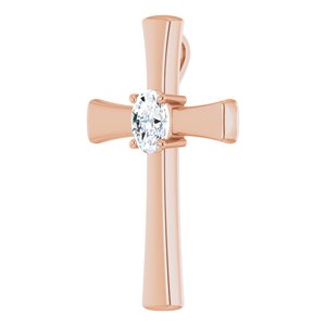 10K Rose Gold  8x6 mm Oval Pendant Mounting – image 3