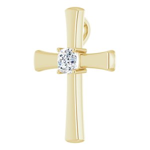 10K Yellow Gold  5 mm Cushion Pendant Mounting – image 3
