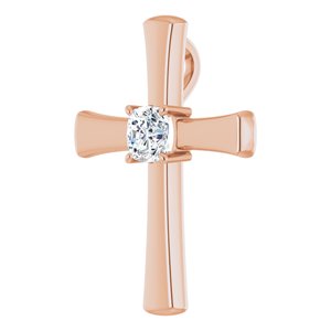 14K Rose Gold  5 mm Cushion Pendant Mounting – image 3