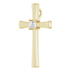18K Yellow Gold  3.25 mm Square Pendant Mounting – image 3