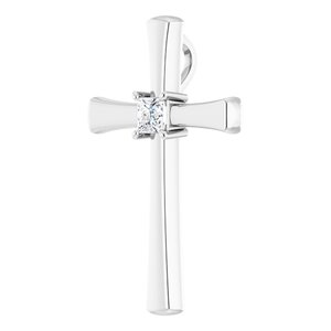 14K White Gold  3.25 mm Square Pendant Mounting – image 3