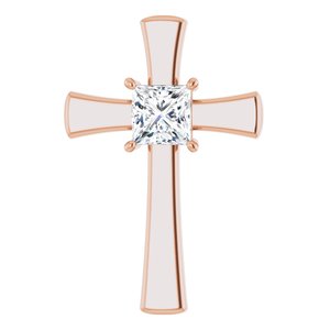 14K Rose Gold  7.5 mm Square Pendant Mounting
