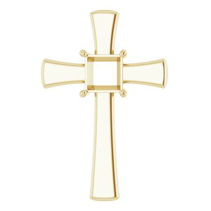 18K Yellow Gold  7.5 mm Square Pendant Mounting – image 2