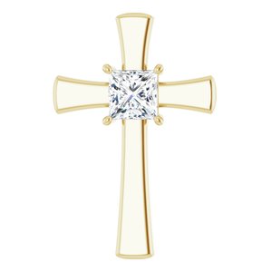 18K Yellow Gold  7.5 mm Square Pendant Mounting