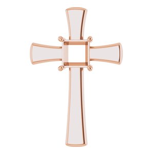 18K Rose Gold  7.5 mm Square Pendant Mounting – image 2