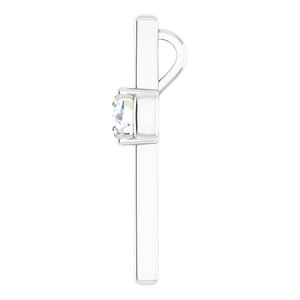 14K White Gold  7.4 mm Round Pendant Mounting – image 5