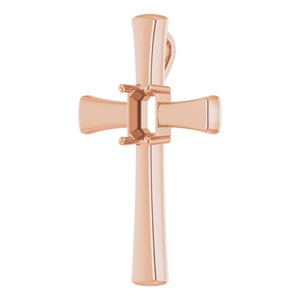 10K Rose Gold  7x5 mm Emerald Pendant Mounting – image 4