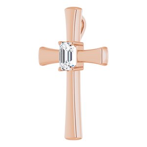 18K Rose Gold  7x5 mm Emerald Pendant Mounting – image 3