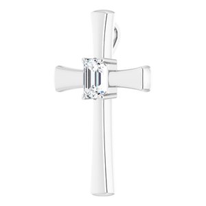 Continuum Sterling Silver  7x5 mm Emerald Pendant Mounting – image 3