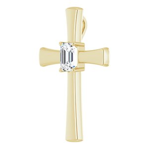 14K Yellow Gold  7x5 mm Emerald Pendant Mounting – image 3